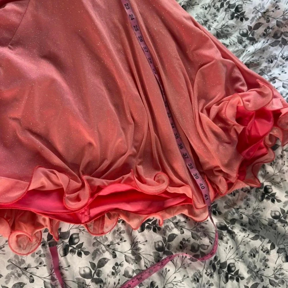 Vintage 80s Pink Sparkling Sweetheart Halter Fit and Flare Dress size S/M - Picture 6 of 7